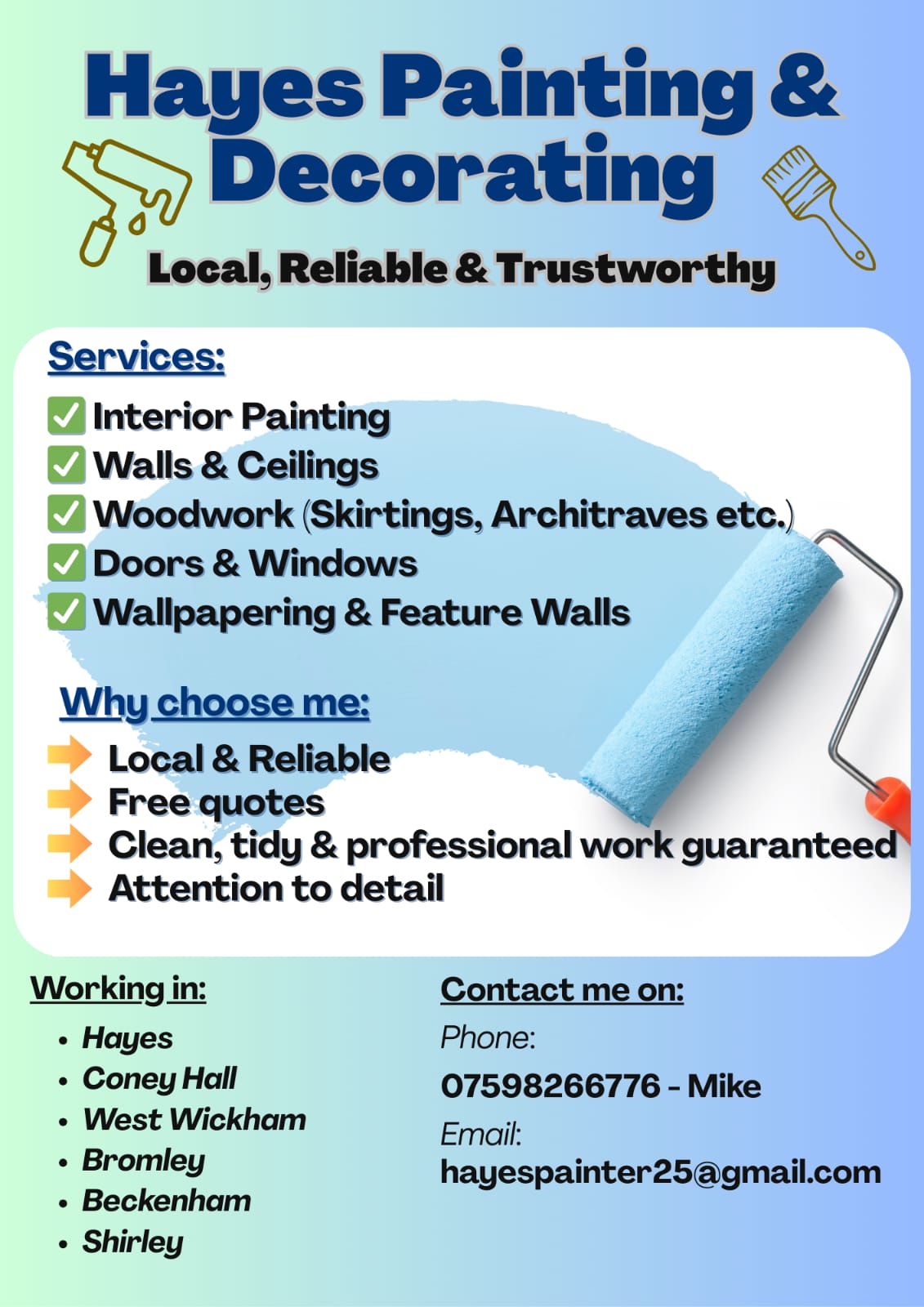 Hayes Painting & Decorating Flyer